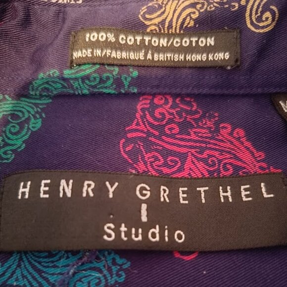 M🟣Henry Grethel Dark Purple Cotton Dress Shirt - Picture 8 of 8